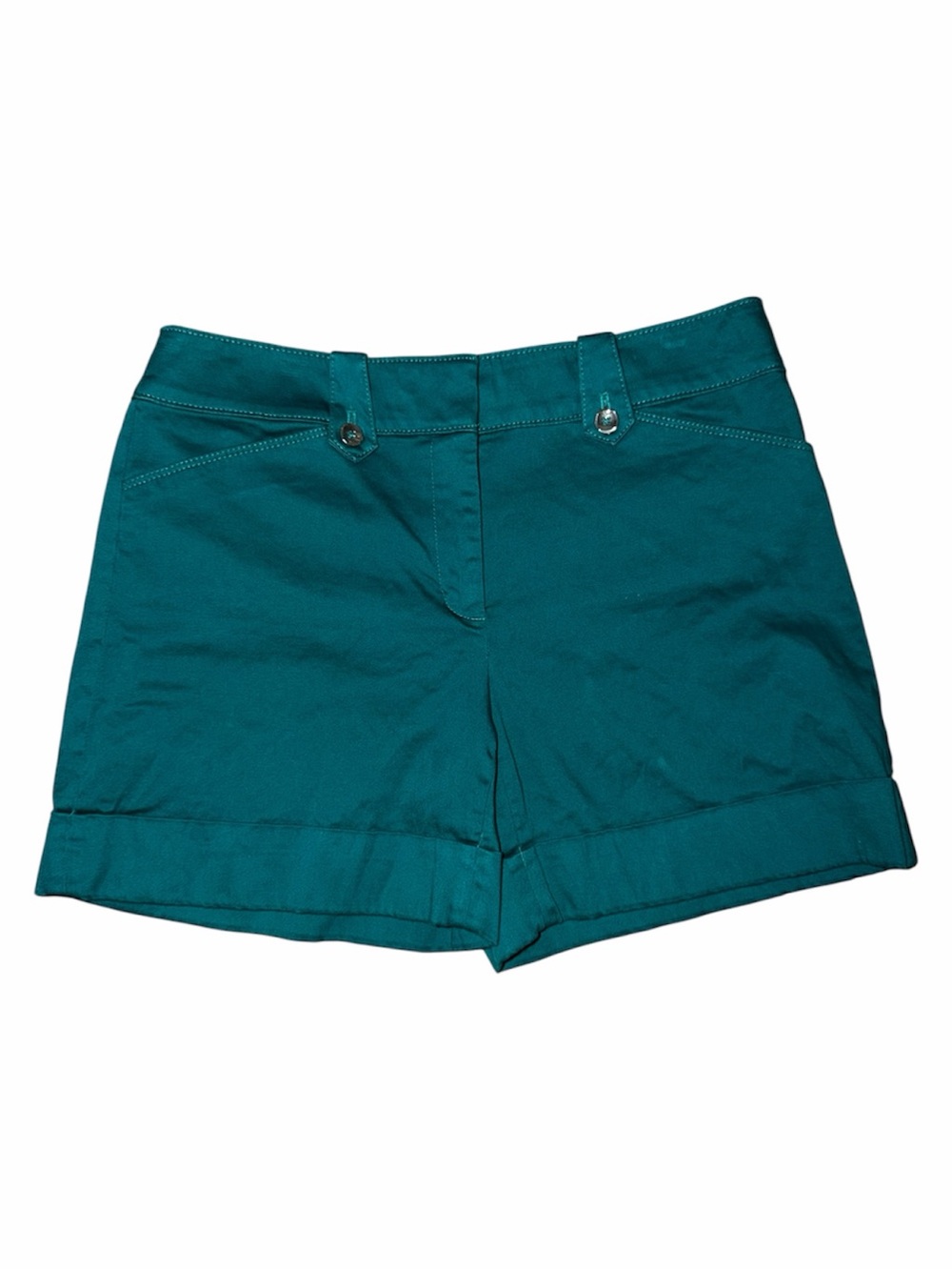 WHBM White House Black Market Teal Fold-Cuff Shorts Size 4
